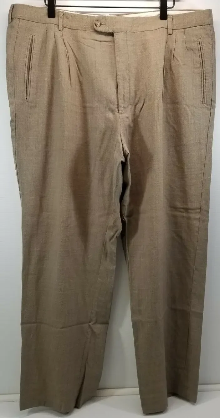 II) Today's Man Fierte Italy Costume Stage Prop Vintage Look Taupe Dress Pants